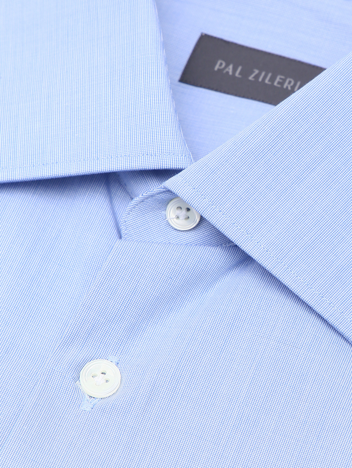 Рубашка из хлопка Pal Zileri  –  Деталь  – Цвет:  Синий