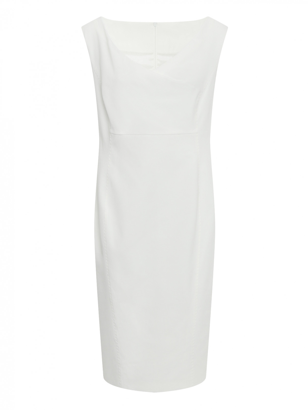 Платье-футляр из хлопка Marina Rinaldi  –  Общий вид  – Цвет:  Белый