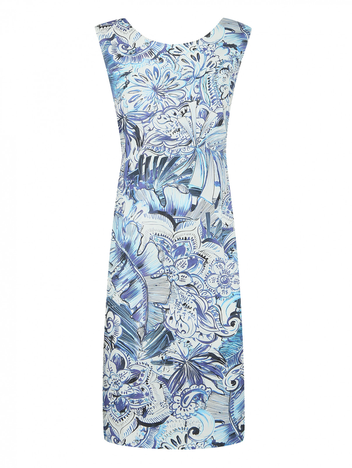 Платье из хлопка с узором Elena Miro  –  Общий вид  – Цвет:  Узор
