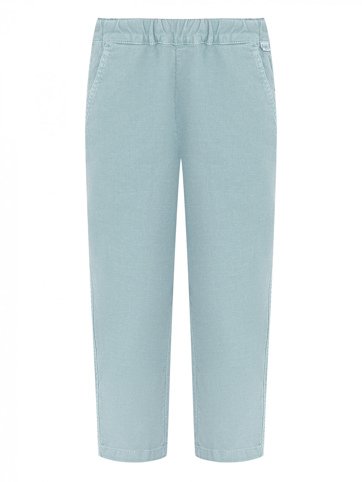 Однотонные брюки из хлопка и льна Il Gufo  –  Общий вид  – Цвет:  Зеленый