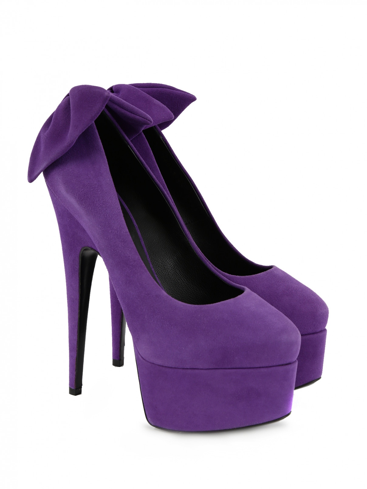 Туфли из замши на платформе и высоком каблуке Giuseppe Zanotti  –  Общий вид  – Цвет:  Фиолетовый