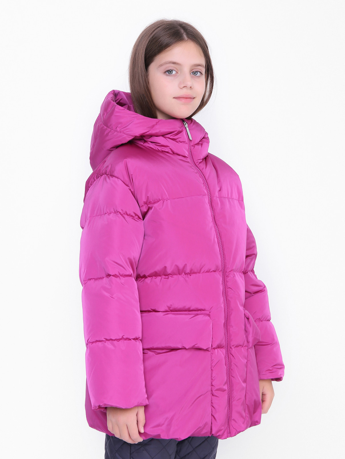 Пуховая куртка с капюшоном Freedomday  –  МодельВерхНиз  – Цвет:  Розовый