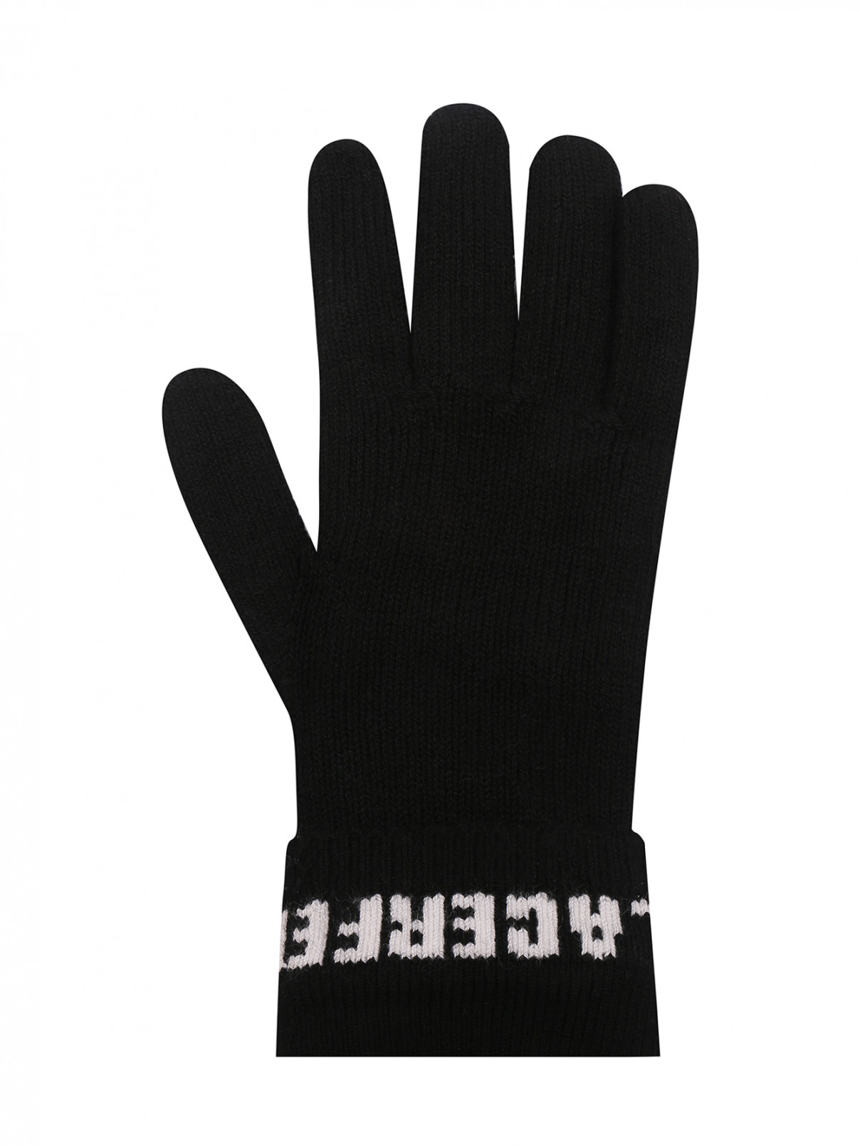 Перчатки с логотипом Karl Lagerfeld  –  Общий вид  – Цвет:  Черный