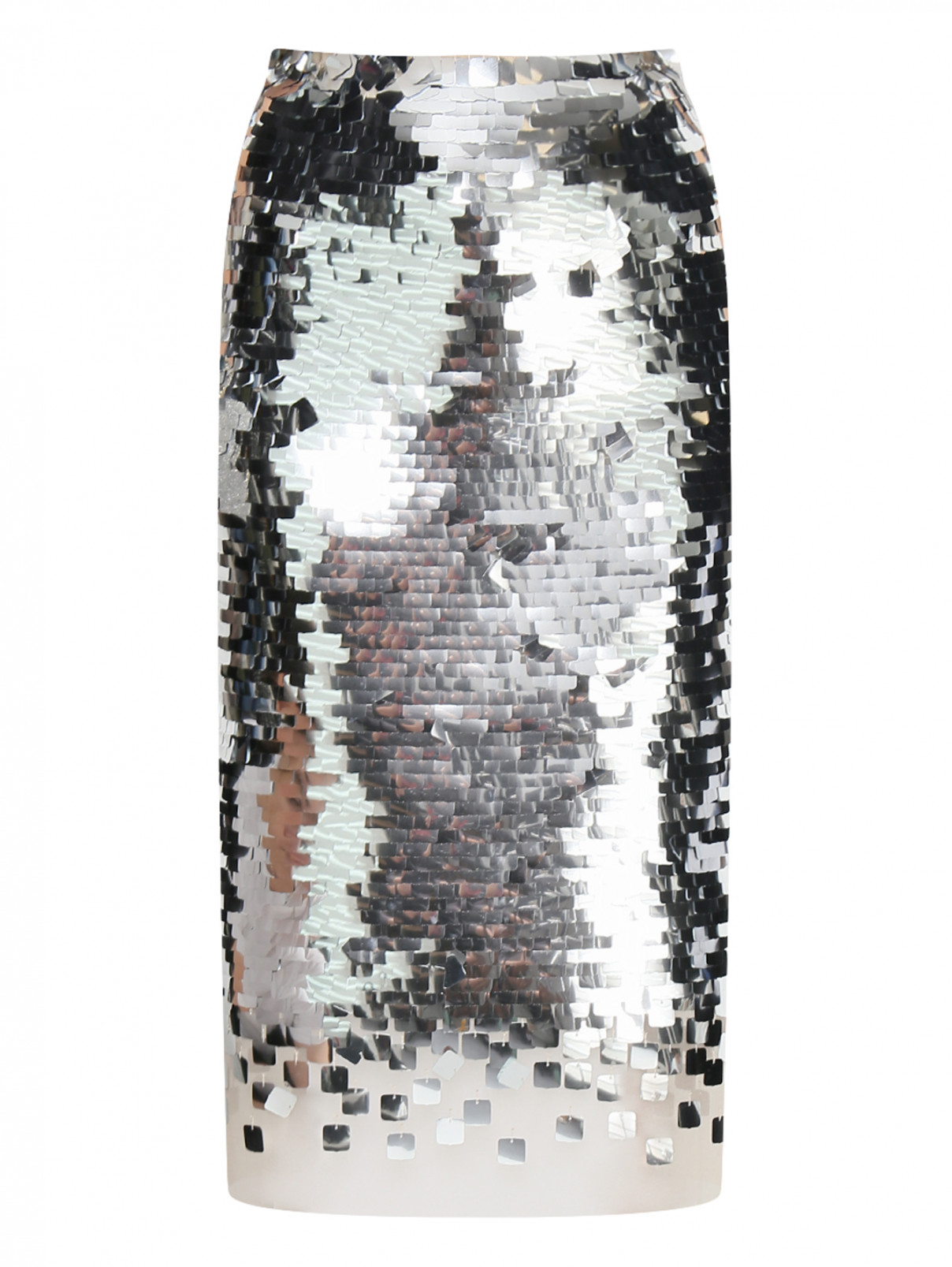 Юбка-карандаш декорированная пайетками Ermanno Scervino  –  Общий вид  – Цвет:  Серый