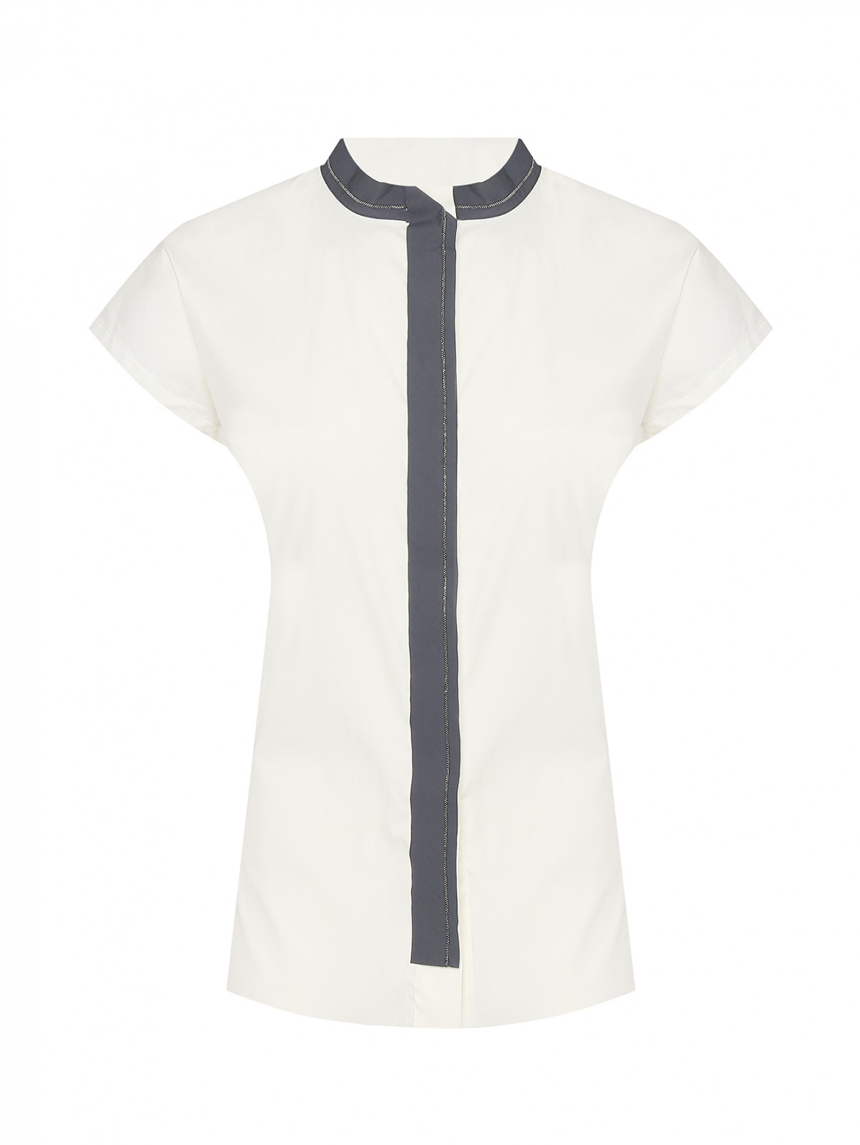 Блуза из смешанного хлопка с контрастной отделкой Fabiana Filippi  –  Общий вид