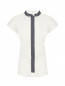 Блуза из смешанного хлопка с контрастной отделкой Fabiana Filippi  –  Общий вид