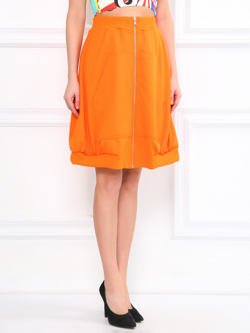 Юбка из смешанного хлопка с накладными карманами Moschino Couture - Модель Верх-Низ