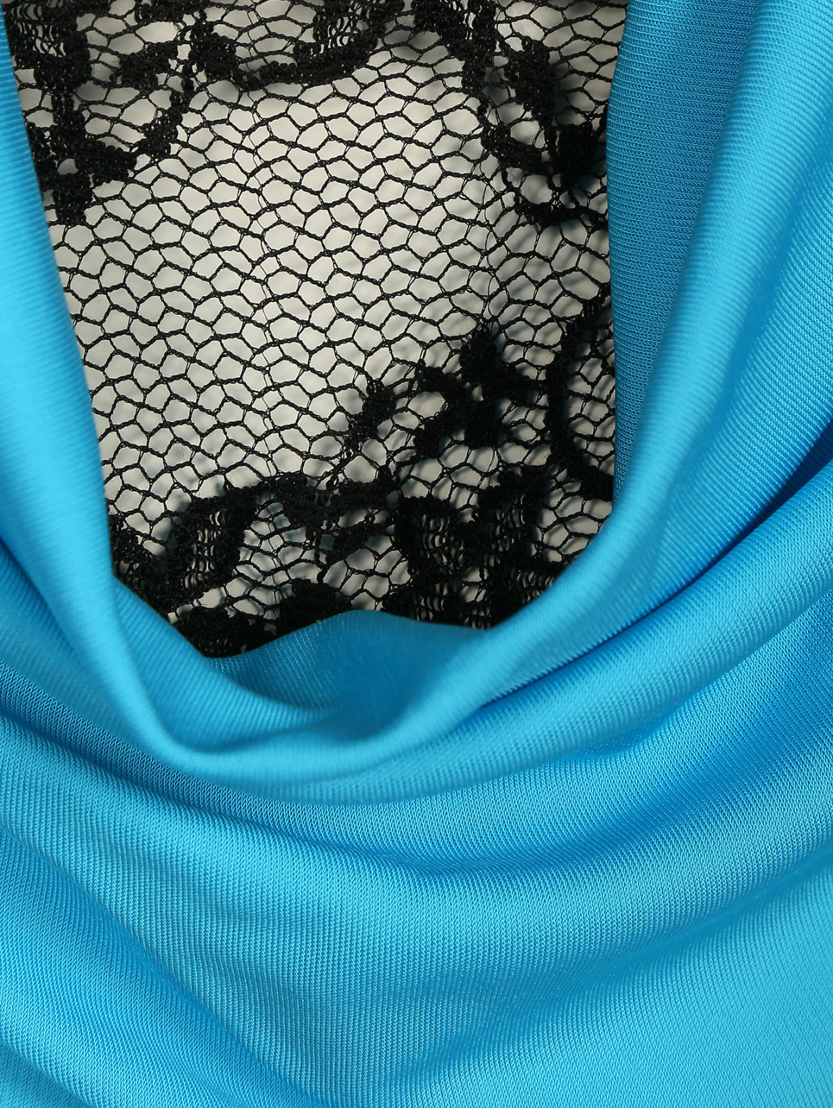 Платье-макси с кружевной вставкой JO NO FUI  –  Деталь1  – Цвет:  Синий