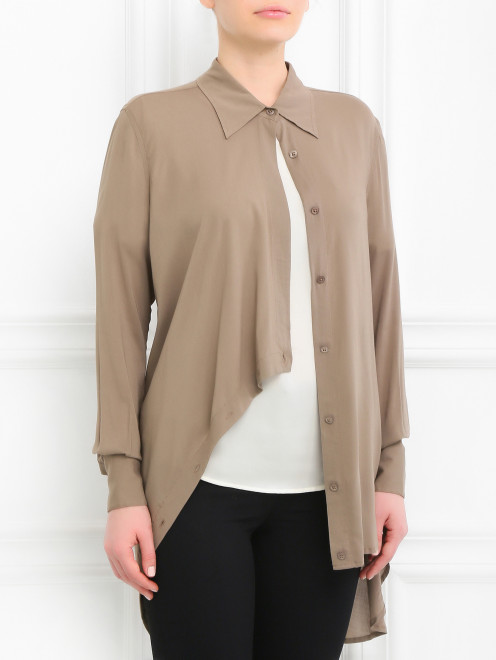 Блуза с асимметричной застежкой - Модель Верх-Низ