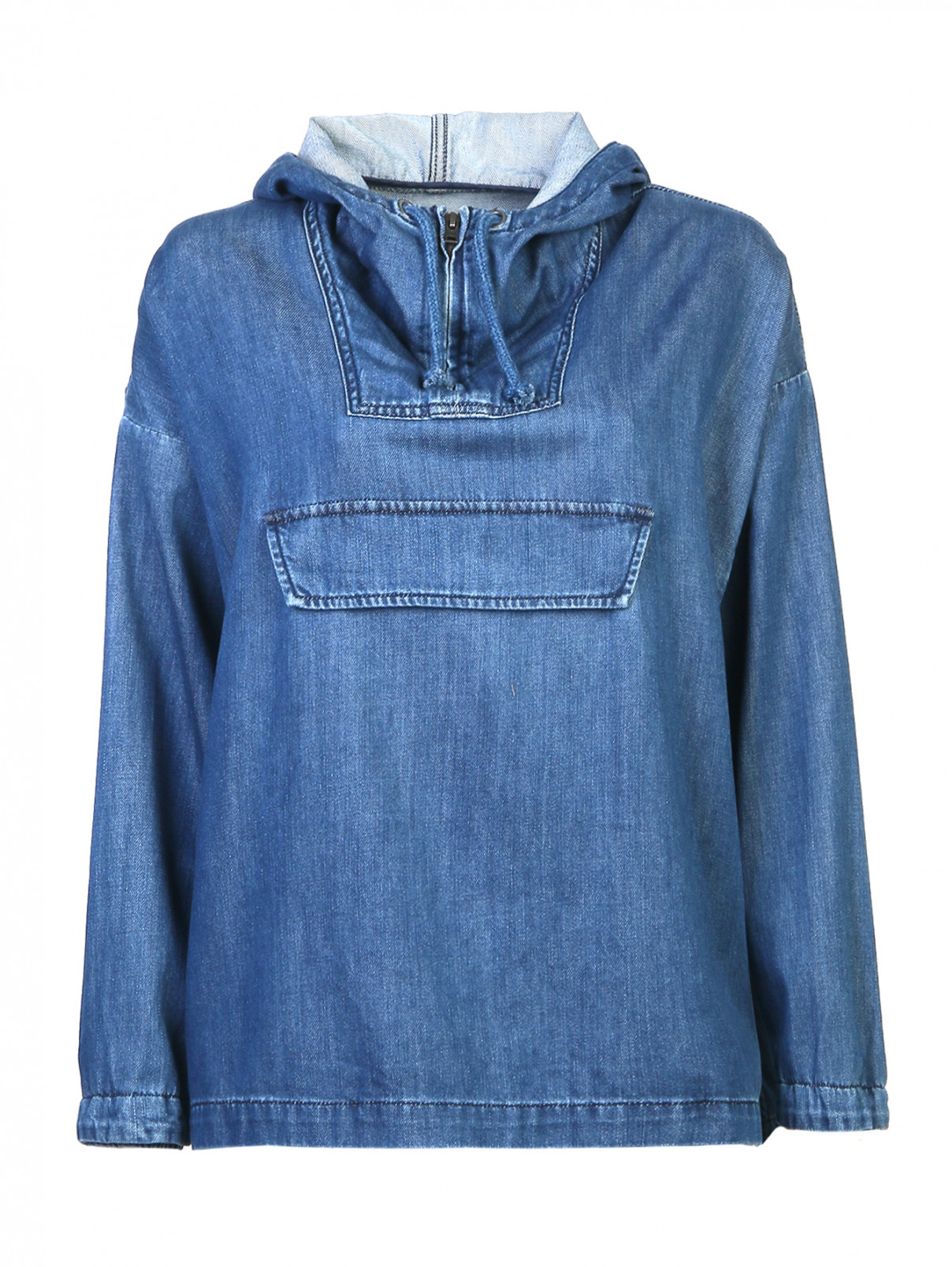 Куртка-анорак из денима CLOSED  –  Общий вид  – Цвет:  Синий