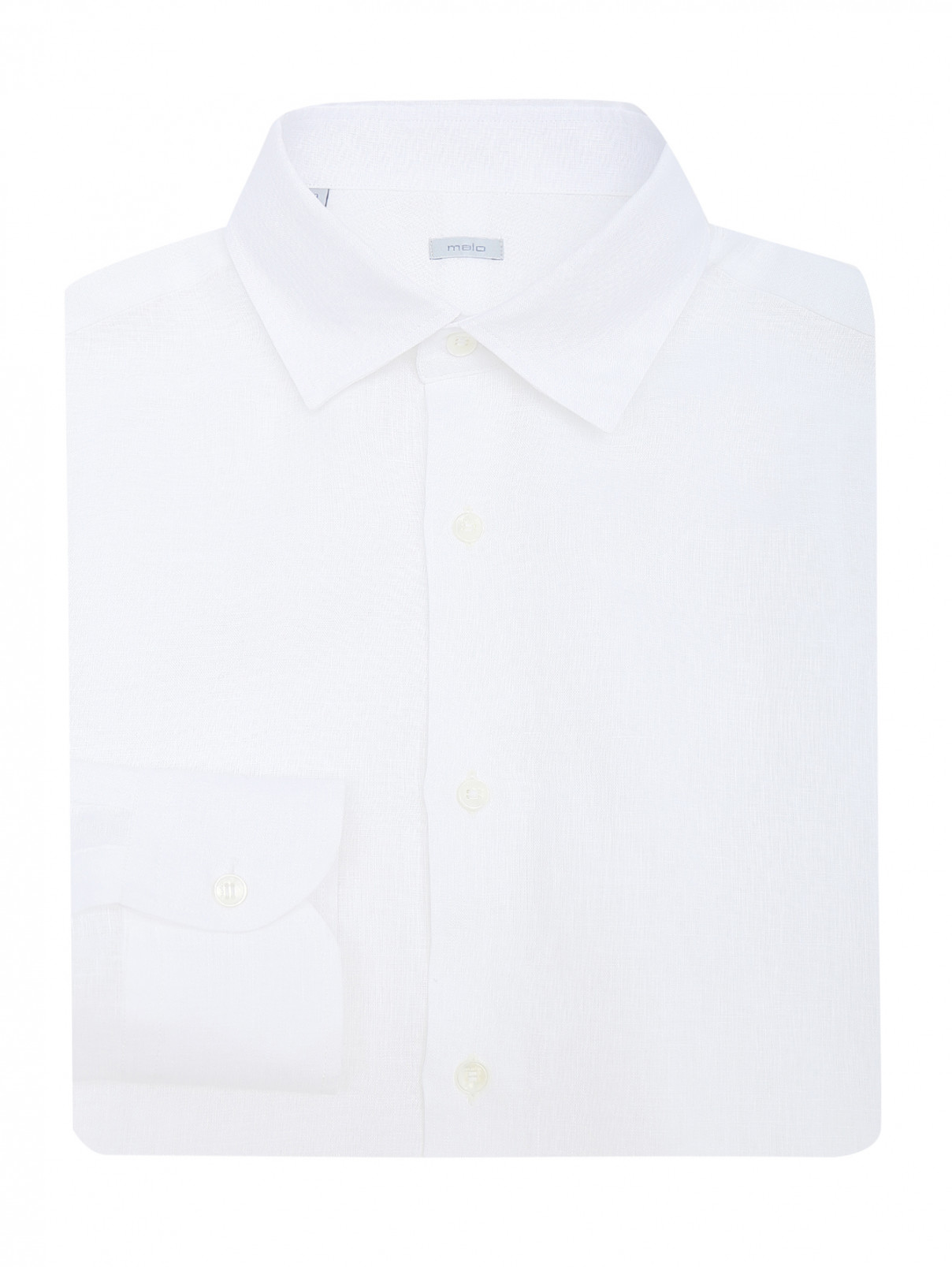 Рубашка изо льна однотонная Malo  –  Общий вид  – Цвет:  Белый