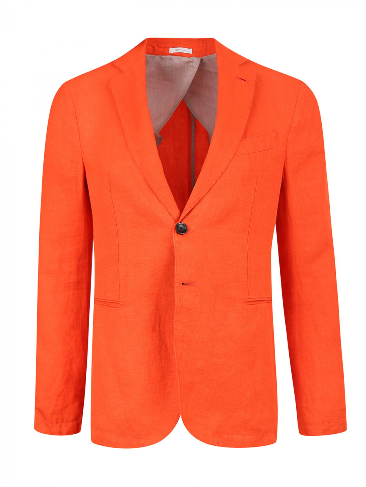 Пиджак из льна Armani Collezioni  –  Общий вид  – Цвет:  Оранжевый