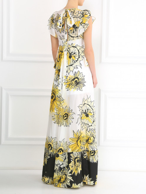 Платье-макси из шелка с цветочным узором N21 - Модель Верх-Низ1