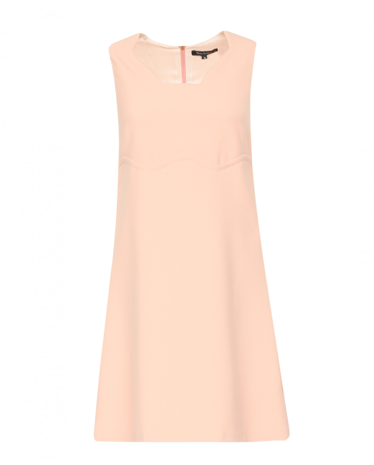Платье прямого кроя без рукавов Tara Jarmon  –  Общий вид  – Цвет:  Розовый