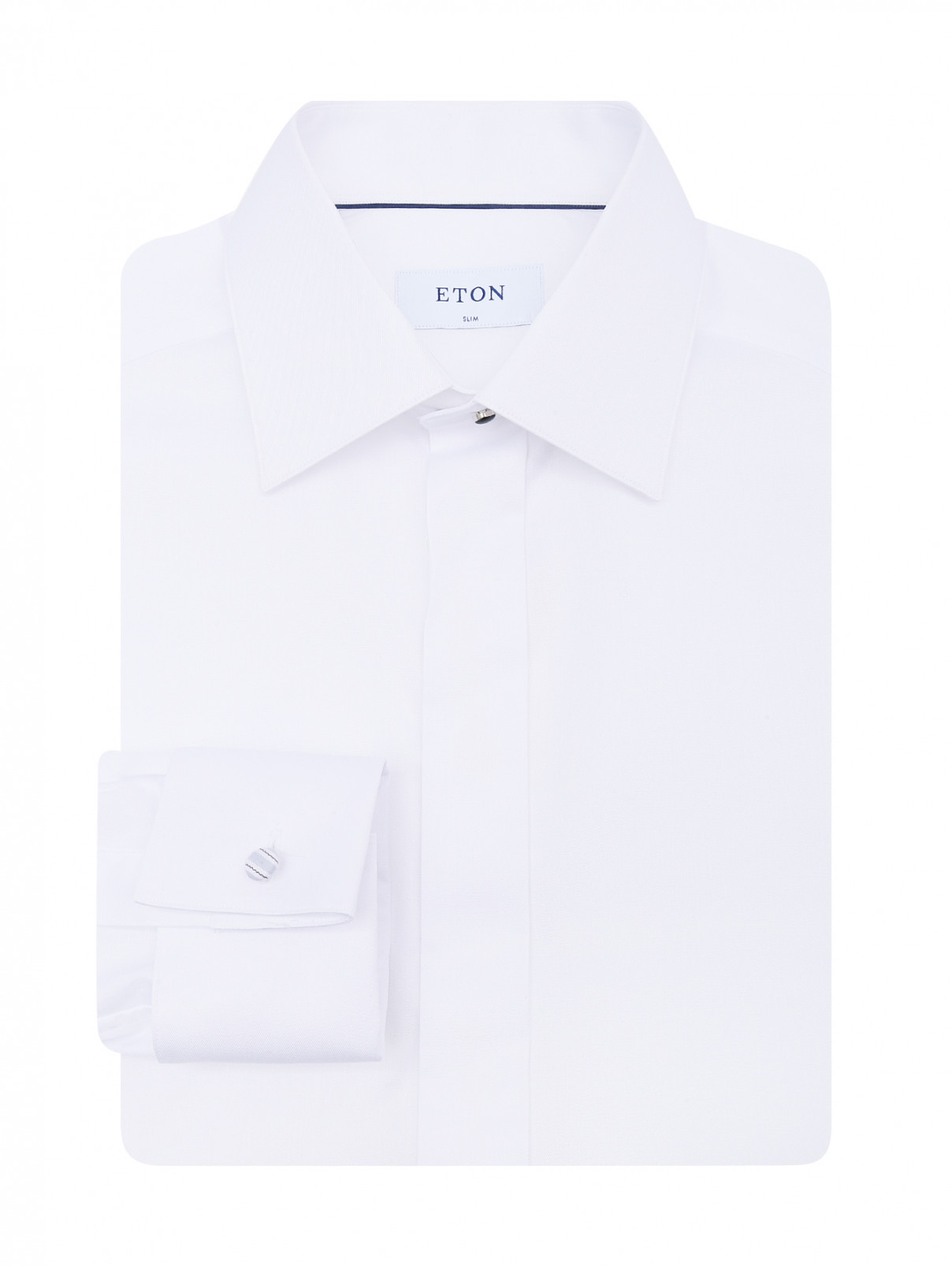 Рубашка из хлопка под запонки Eton  –  Общий вид  – Цвет:  Белый