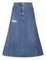 Джинсовая юбка-миди с "рваным эффектом" Moschino Boutique  –  Общий вид