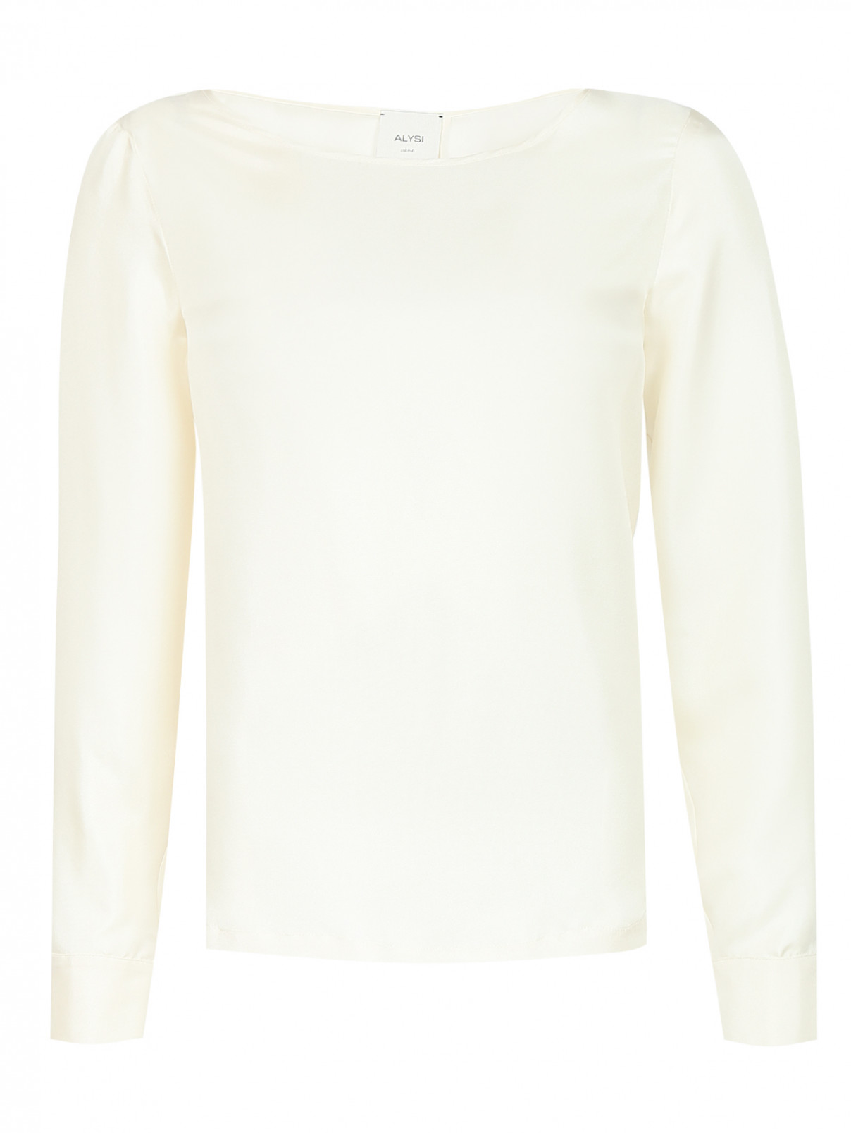 Блуза из шелка свободного кроя Alysi  –  Общий вид  – Цвет:  Белый