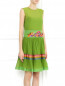 Платье из хлопка и шелка декорированное вышивкой Alberta Ferretti  –  Модель Верх-Низ