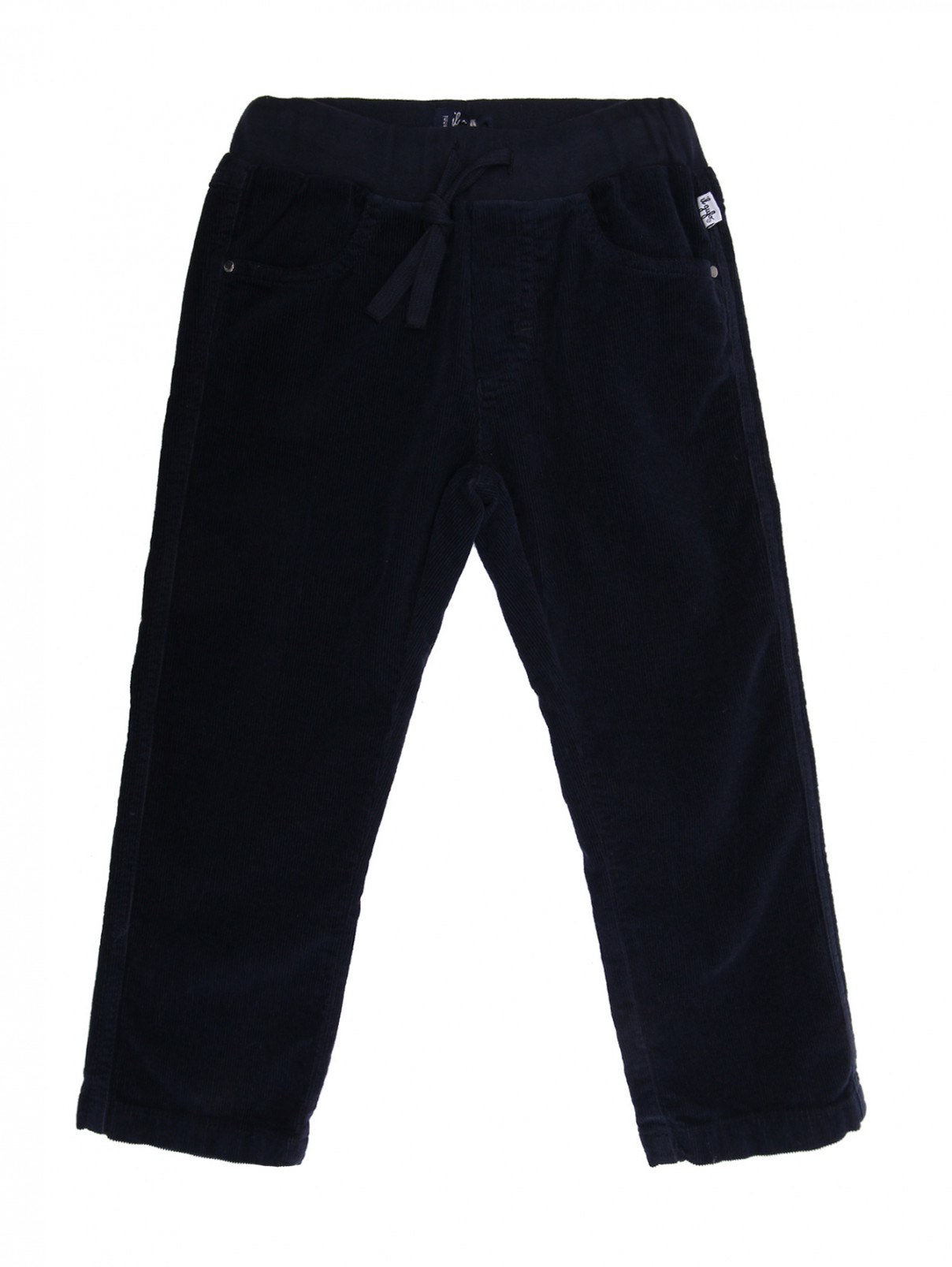 Хлопковые брюки на резинке Il Gufo  –  Общий вид  – Цвет:  Синий