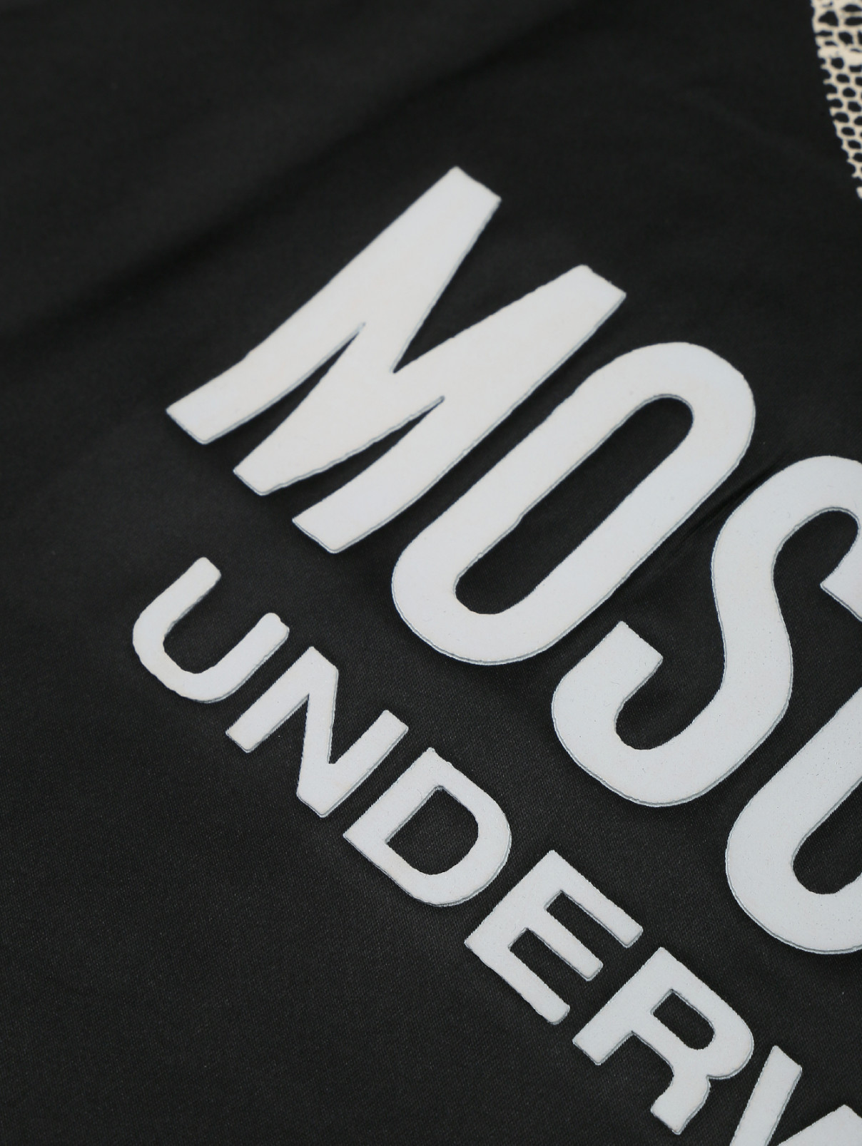 Халат прямого кроя с принтом Moschino Underwear  –  Деталь  – Цвет:  Черный