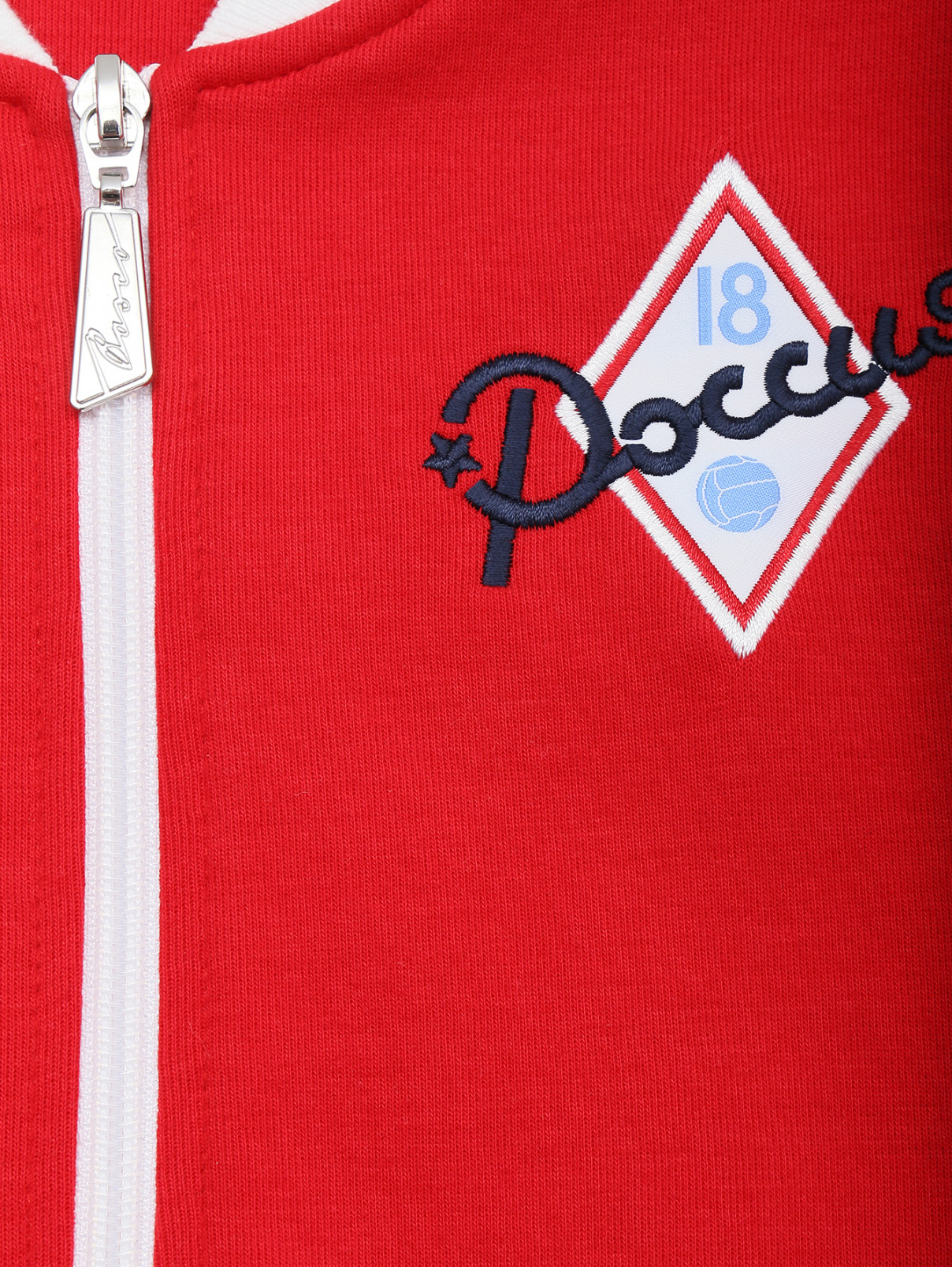 Хлопковая толстовка с вышивкой BOSCO  –  Деталь1  – Цвет:  Красный