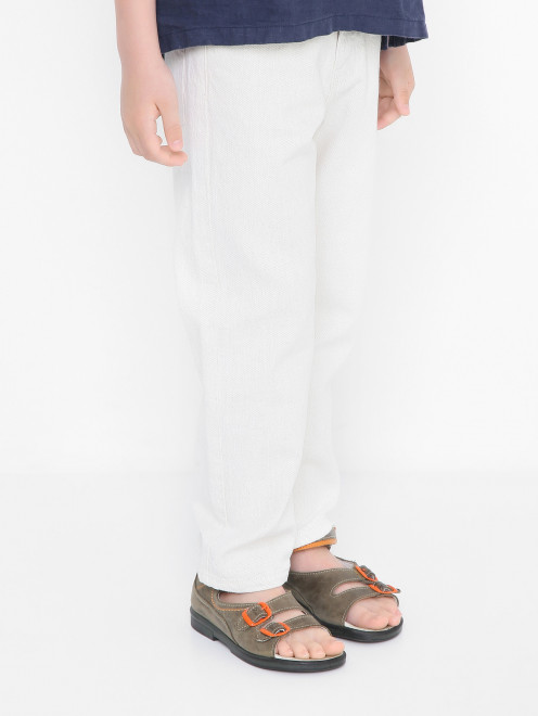 Однотонные брюки из хлопка и льна Il Gufo - МодельВерхНиз