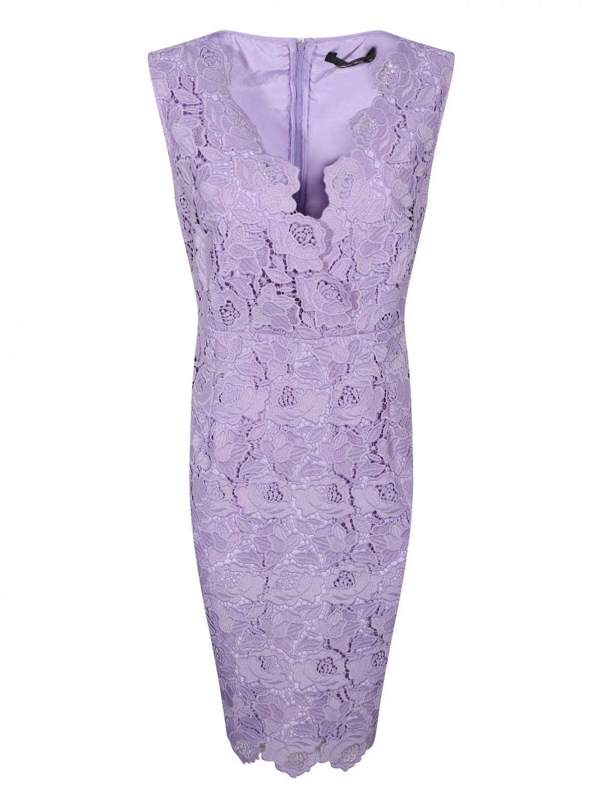 Платье с кружевным узором Marina Rinaldi  –  Общий вид  – Цвет:  Фиолетовый