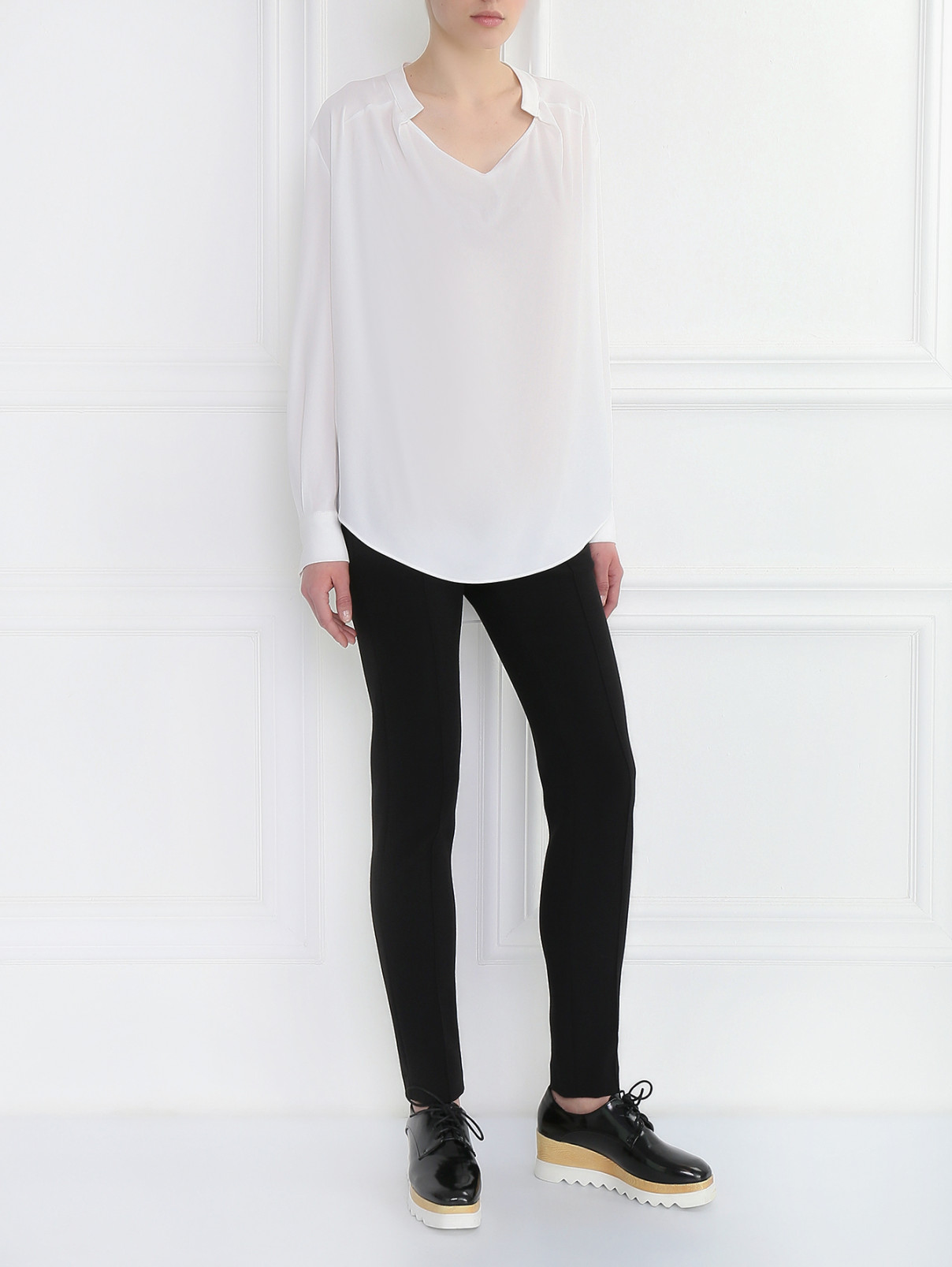 Удлиненная блуза свободного кроя Tara Jarmon  –  Модель Общий вид  – Цвет:  Белый