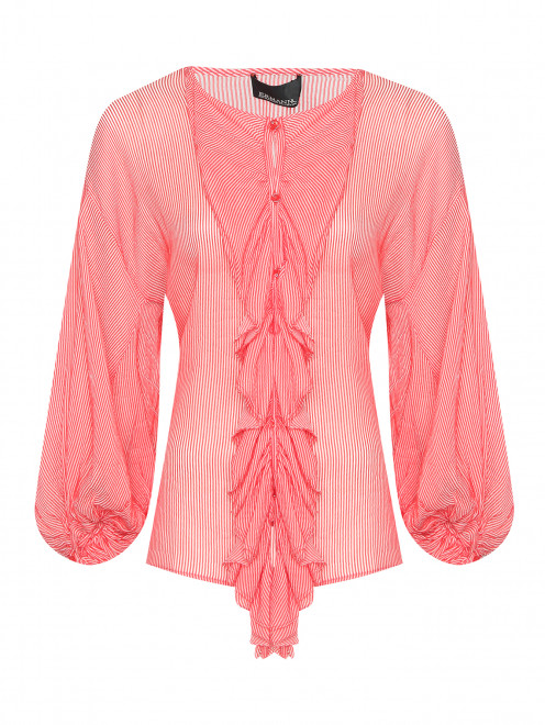 Блуза из хлопка и шелка с узором свободного кроя Ermanno Ermanno Scervino - Общий вид