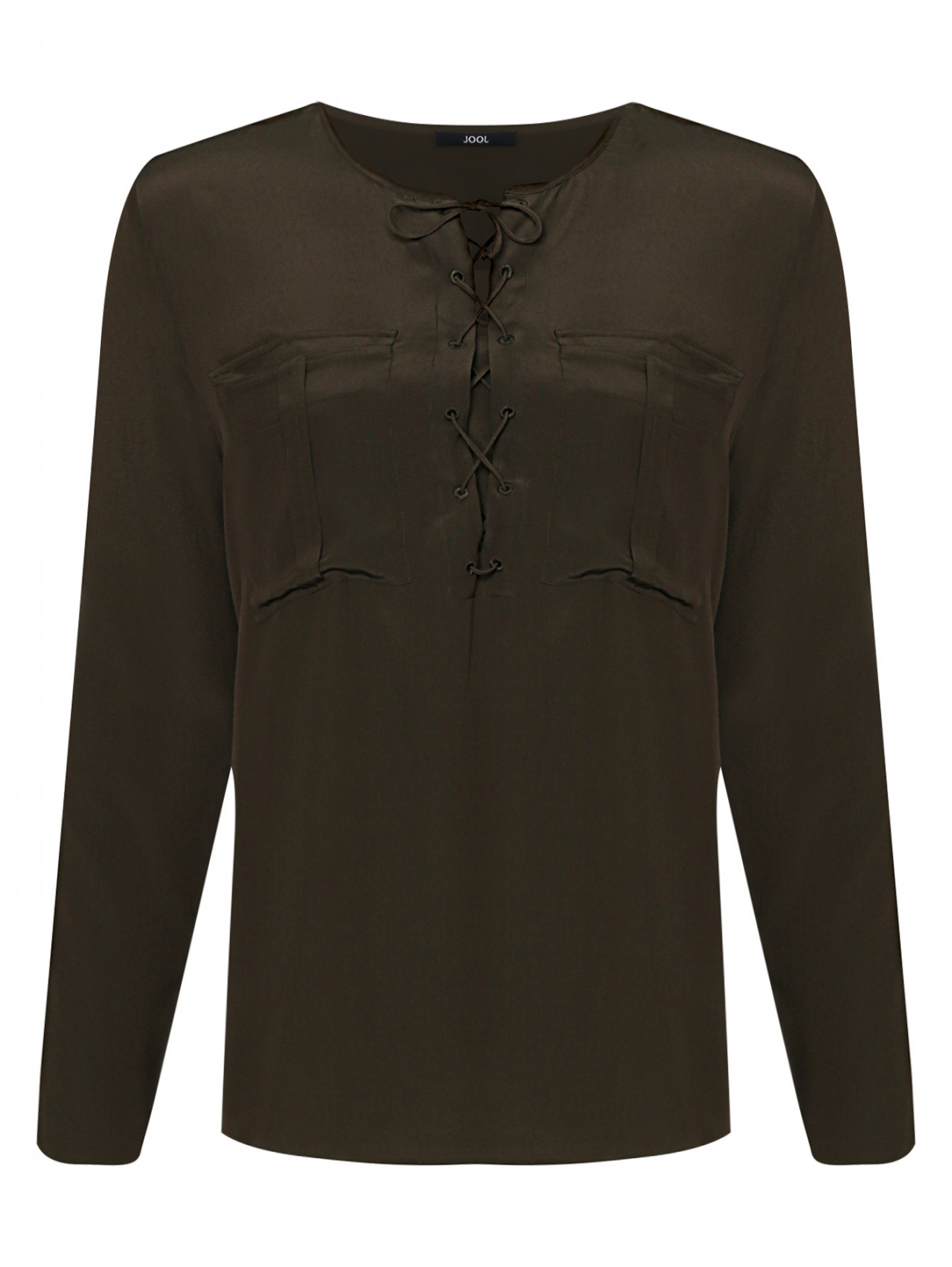 Блуза из смешанного шелка с карманами Joop  –  Общий вид  – Цвет:  Зеленый