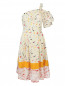 Платье из ткани с принтом ассиметричного кроя Carolina Herrera  –  Общий вид