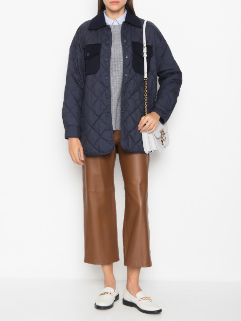 Комбинированная куртка с поясом и карманами Weekend Max Mara - МодельОбщийВид