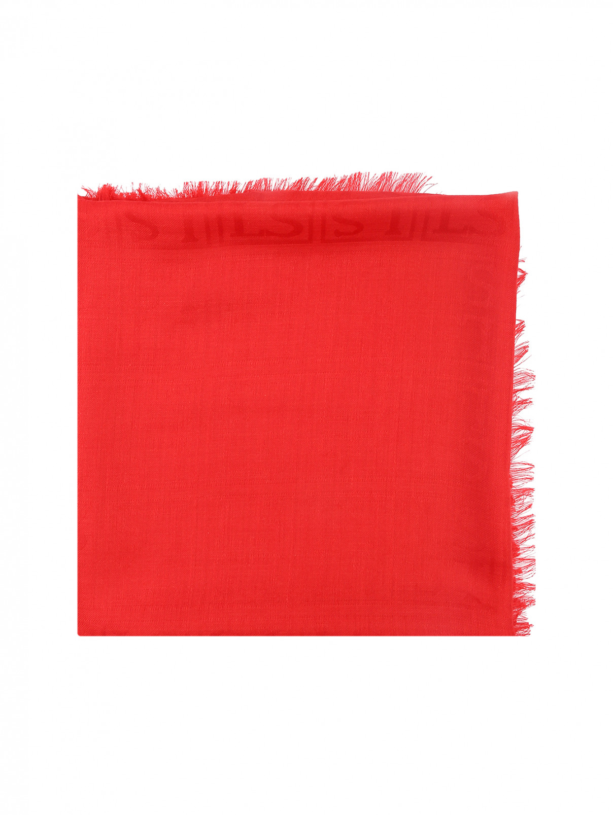 Однотонный платок из шерсти и шелка Luisa Spagnoli  –  Общий вид  – Цвет:  Красный