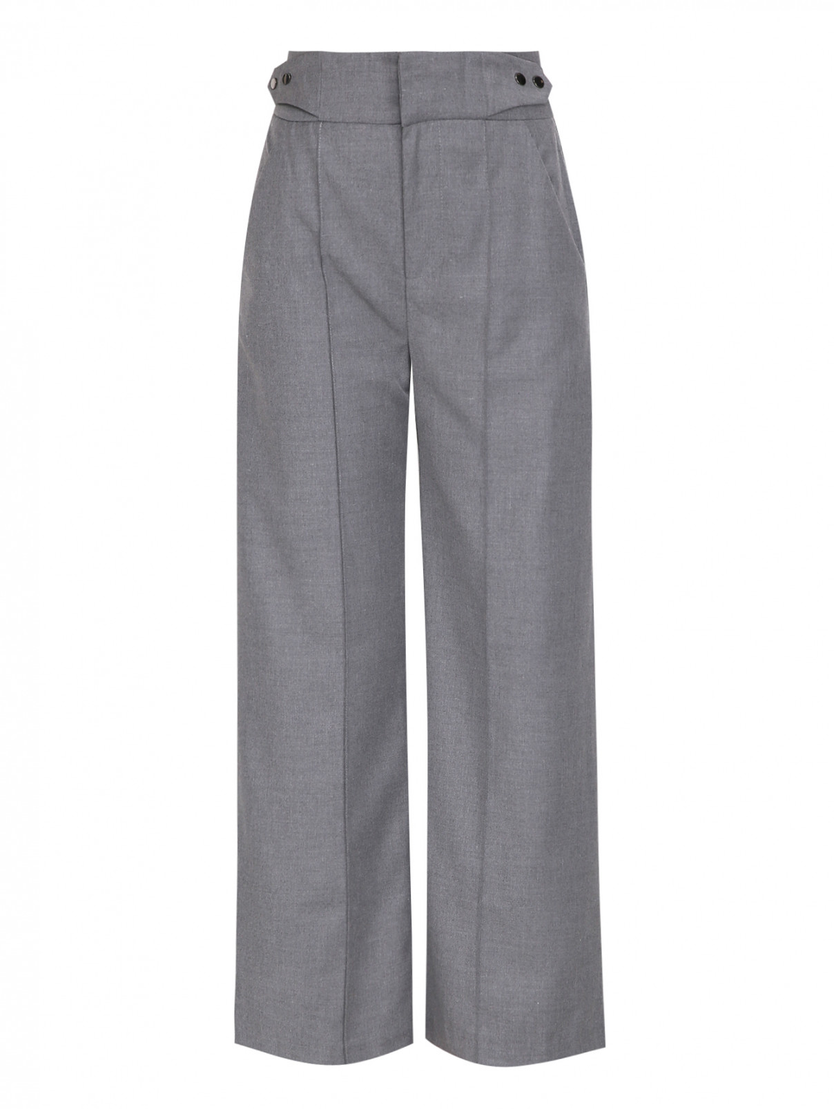 Прямые брюки с отстрочкой Suncoo  –  Общий вид  – Цвет:  Серый