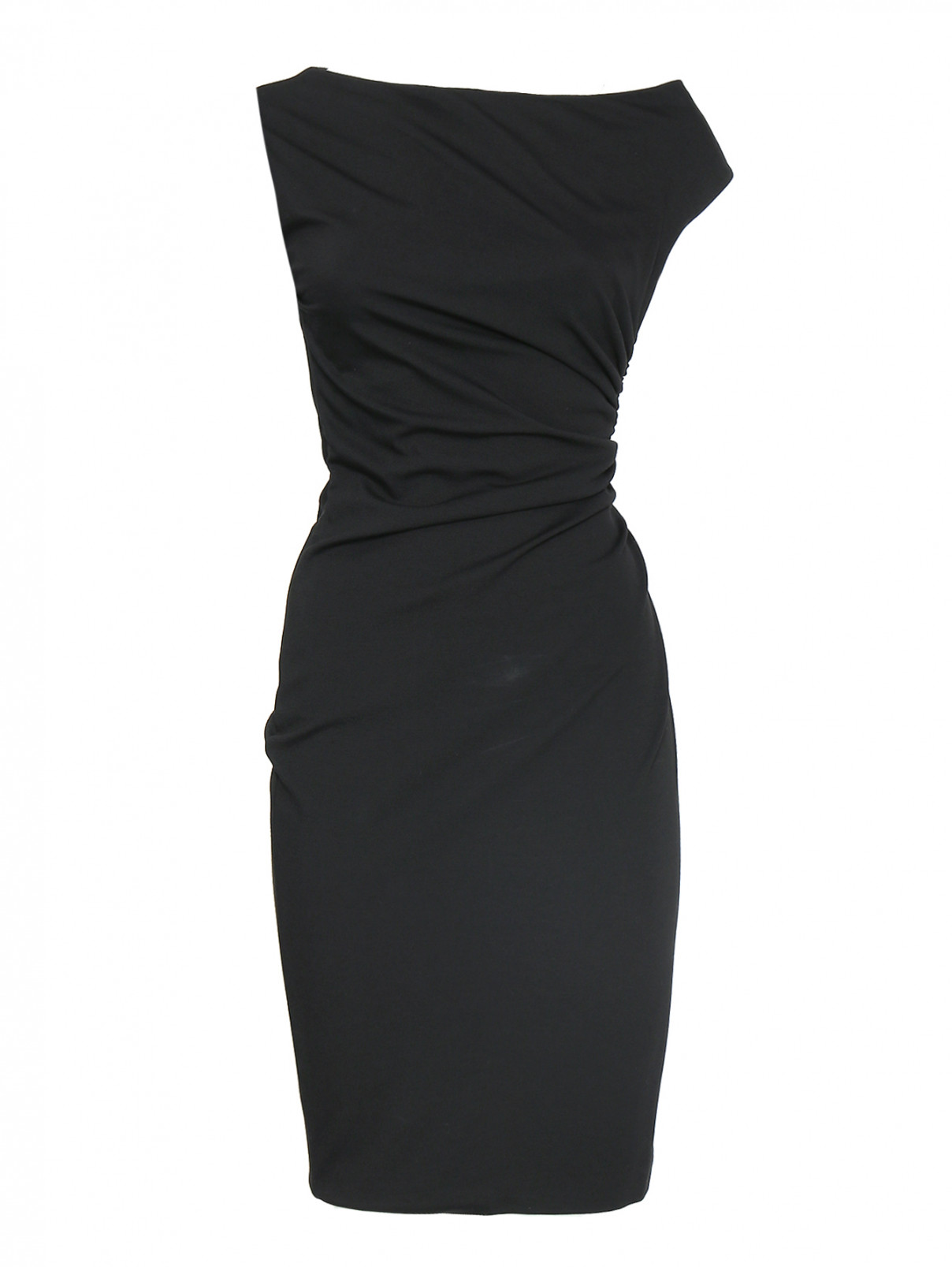 Платье из вискозы без рукавов Dsquared2  –  Общий вид  – Цвет:  Черный