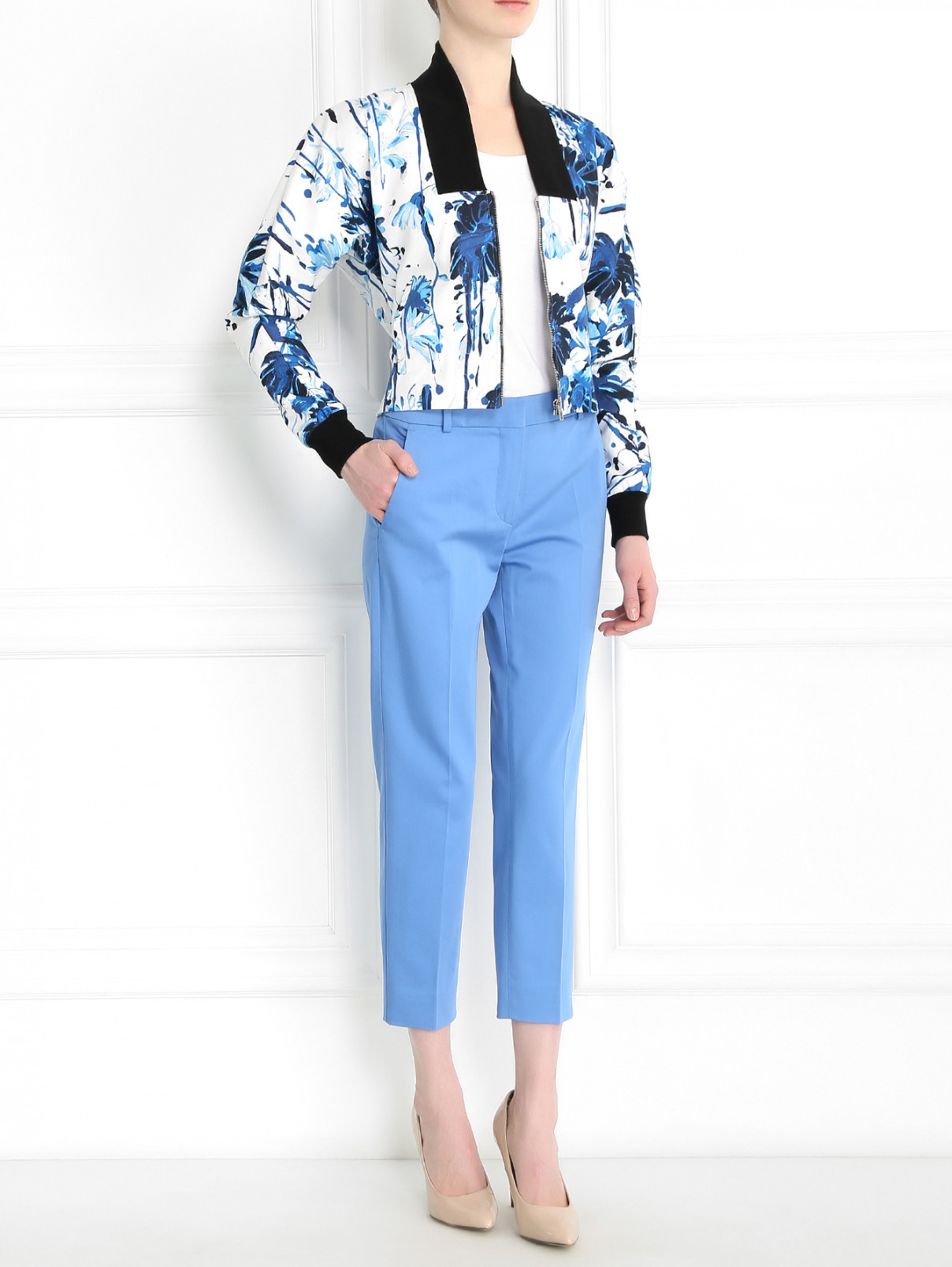 Куртка из хлопка с узором Jean Paul Gaultier  –  Модель Общий вид  – Цвет:  Белый