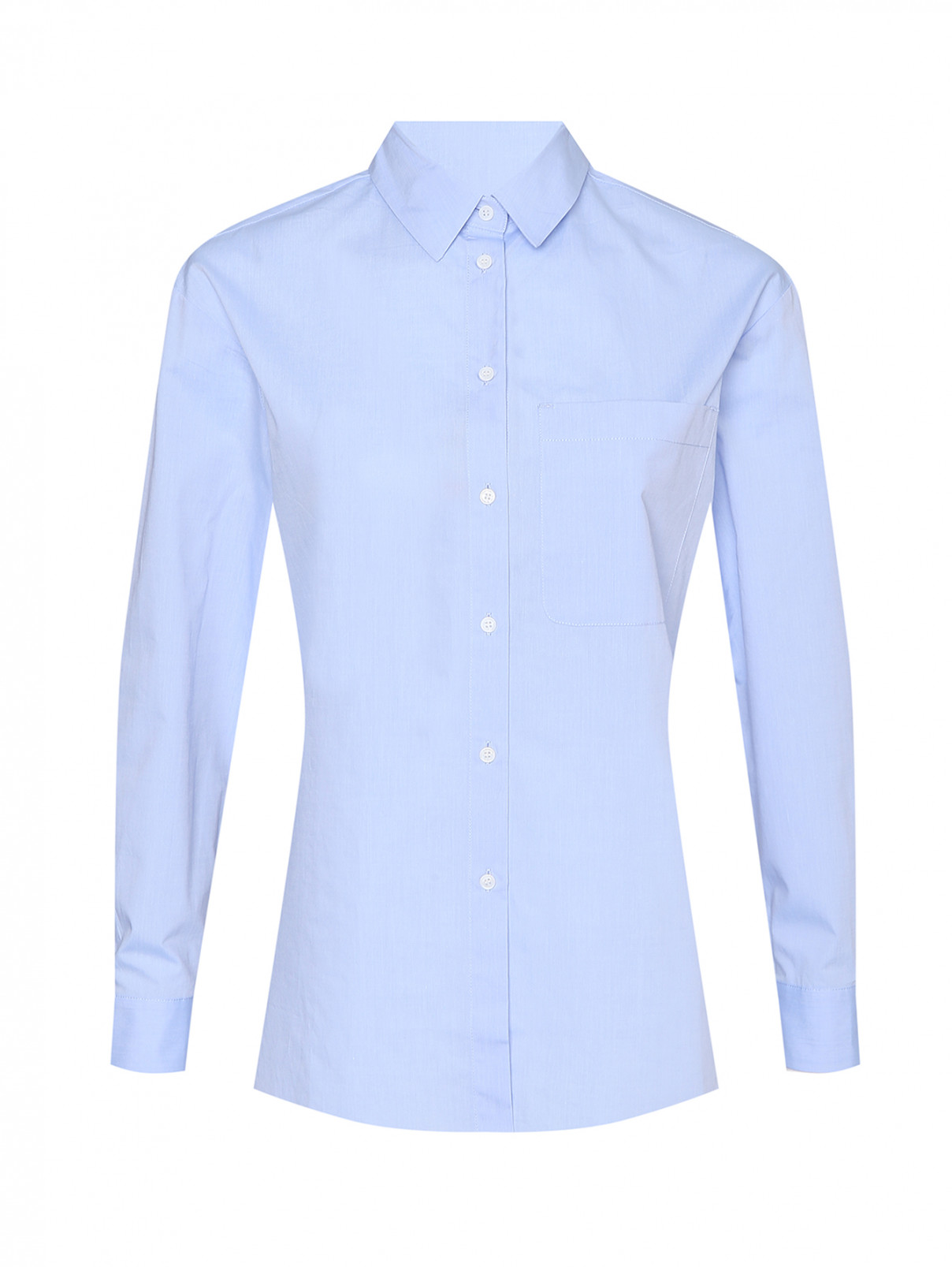 Рубашка из хлопка свободного кроя Max&Co  –  Общий вид  – Цвет:  Синий