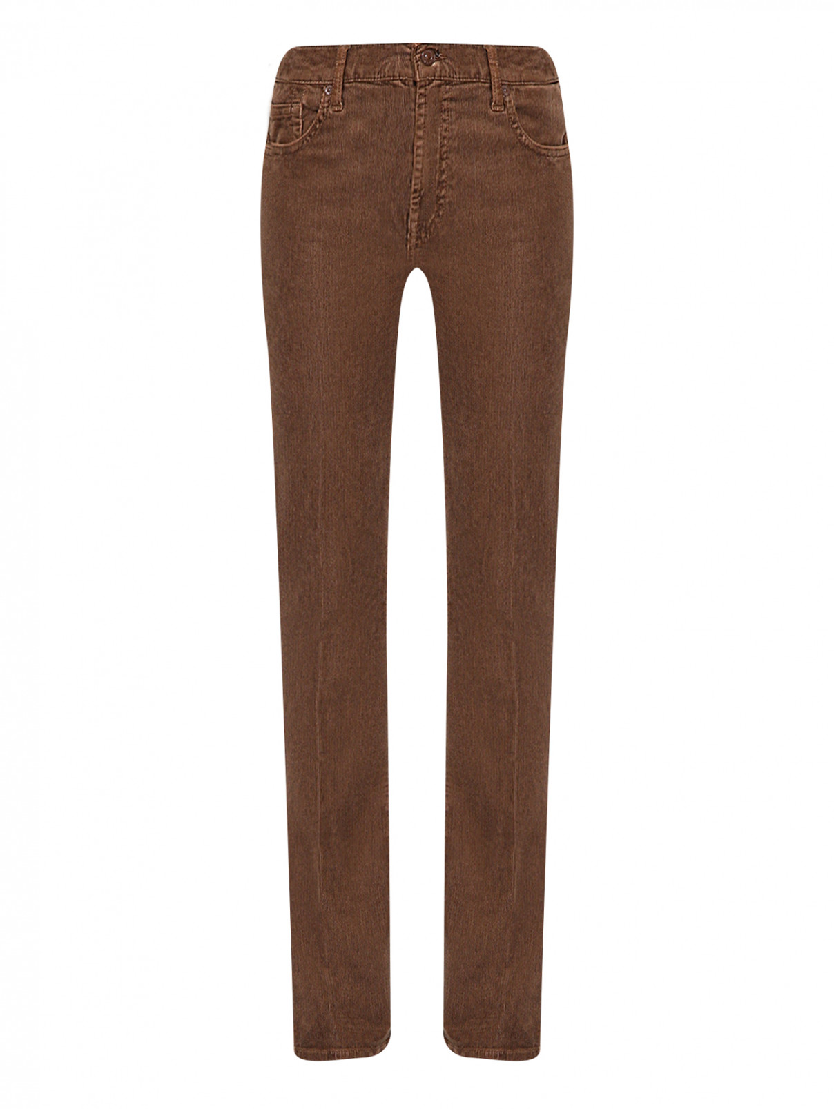 Вельветовые брюки с карманами 7 For All Mankind  –  Общий вид  – Цвет:  Коричневый