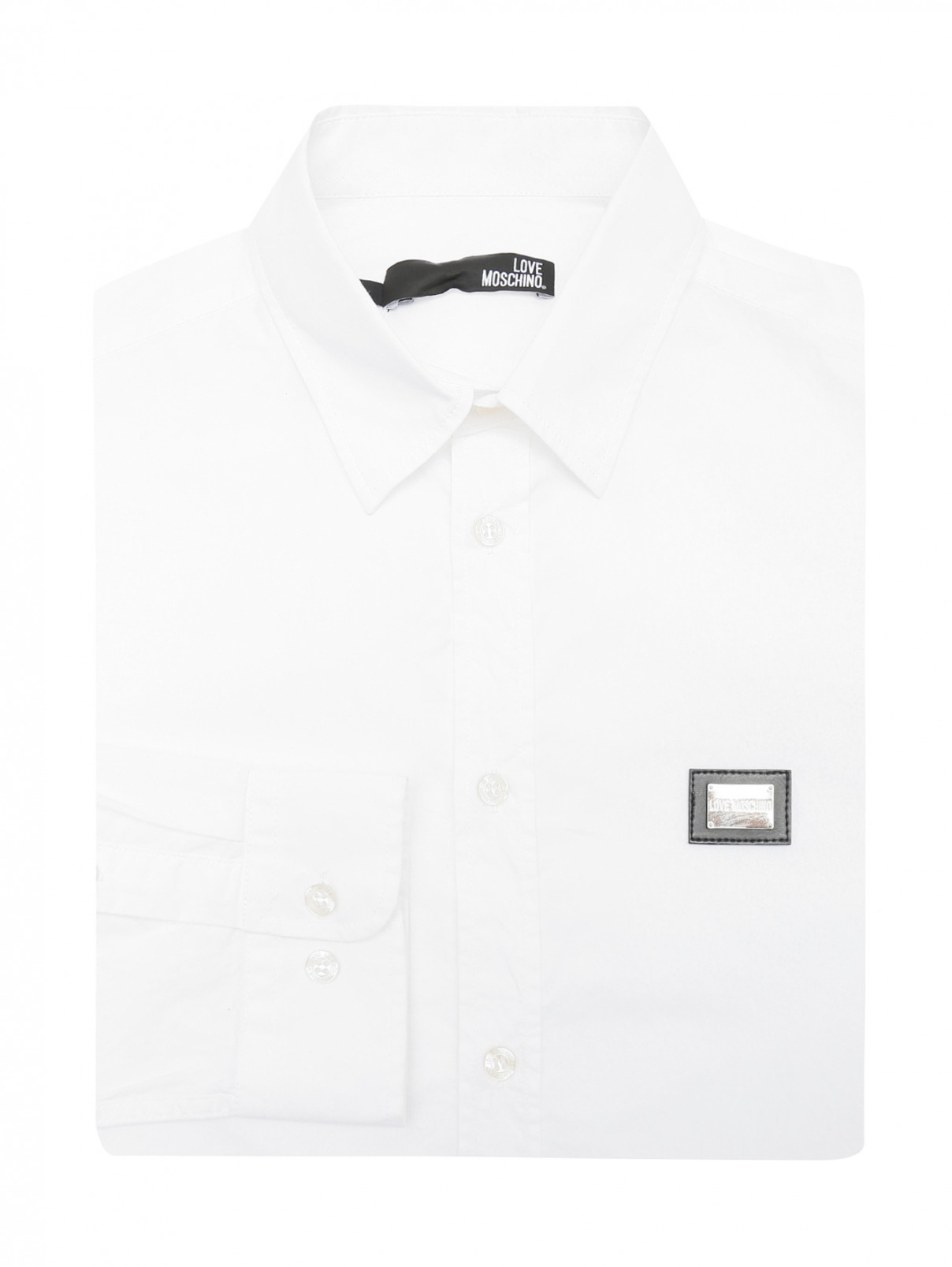 Рубашка из хлопка с логотипом Love Moschino  –  Общий вид