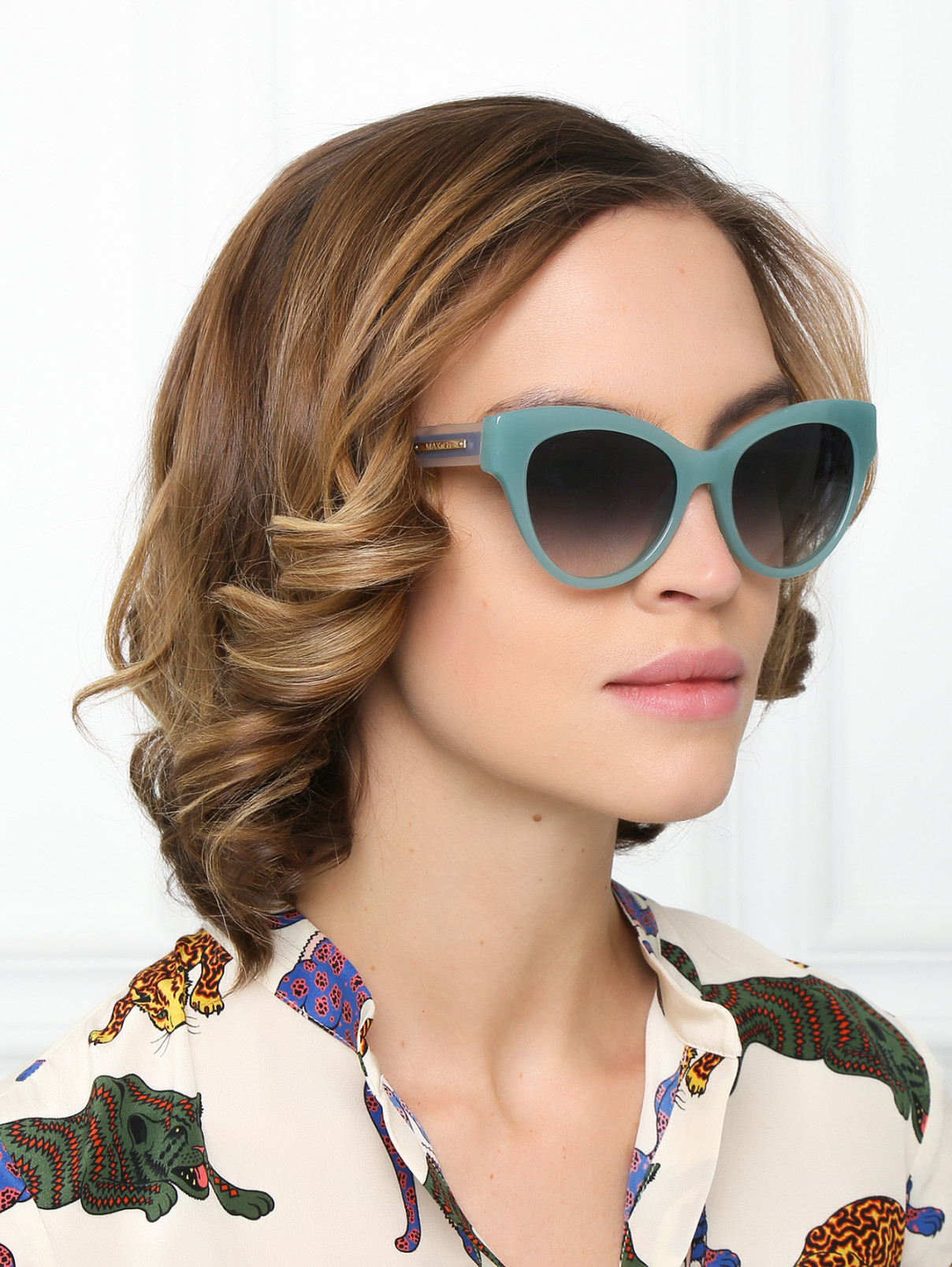 Солнцезащитные очки в оправе из пластика Max&Co  –  Модель Общий вид  – Цвет:  Зеленый