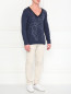 Пуловер из хлопка с узором Armani Jeans  –  Модель Общий вид