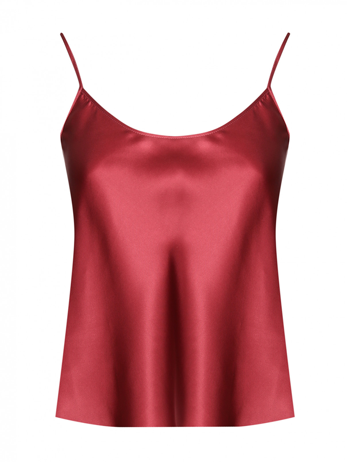Топ в бельевом стиле на тонких бретелях из шелка Max&Co  –  Общий вид  – Цвет:  Красный