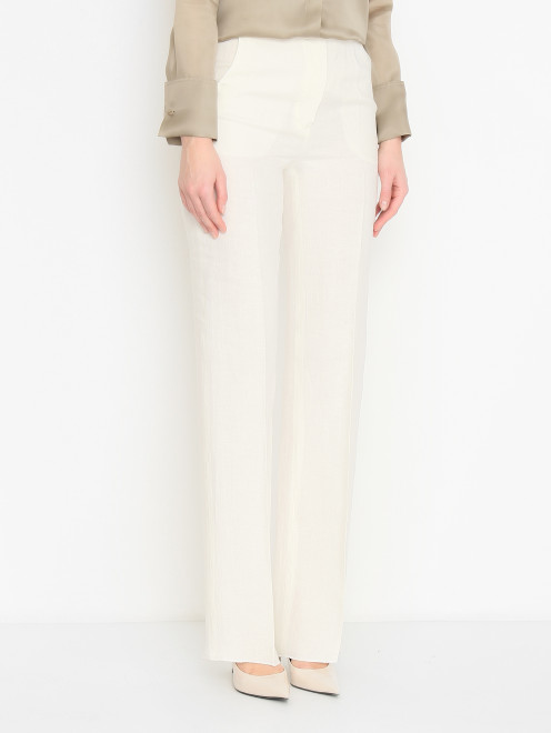 Классические брюки из льна Max Mara - МодельВерхНиз