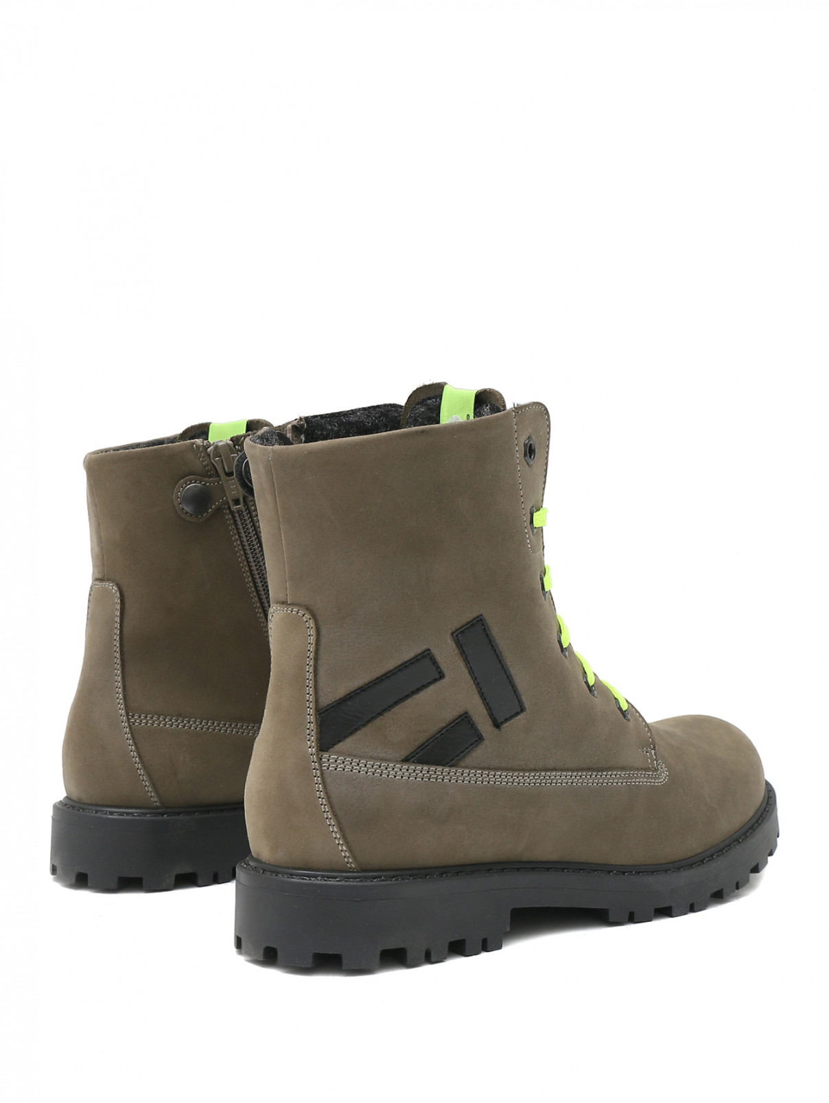 Ботинки с контрастной шнуровкой Rondinella  –  Обтравка2  – Цвет:  Зеленый
