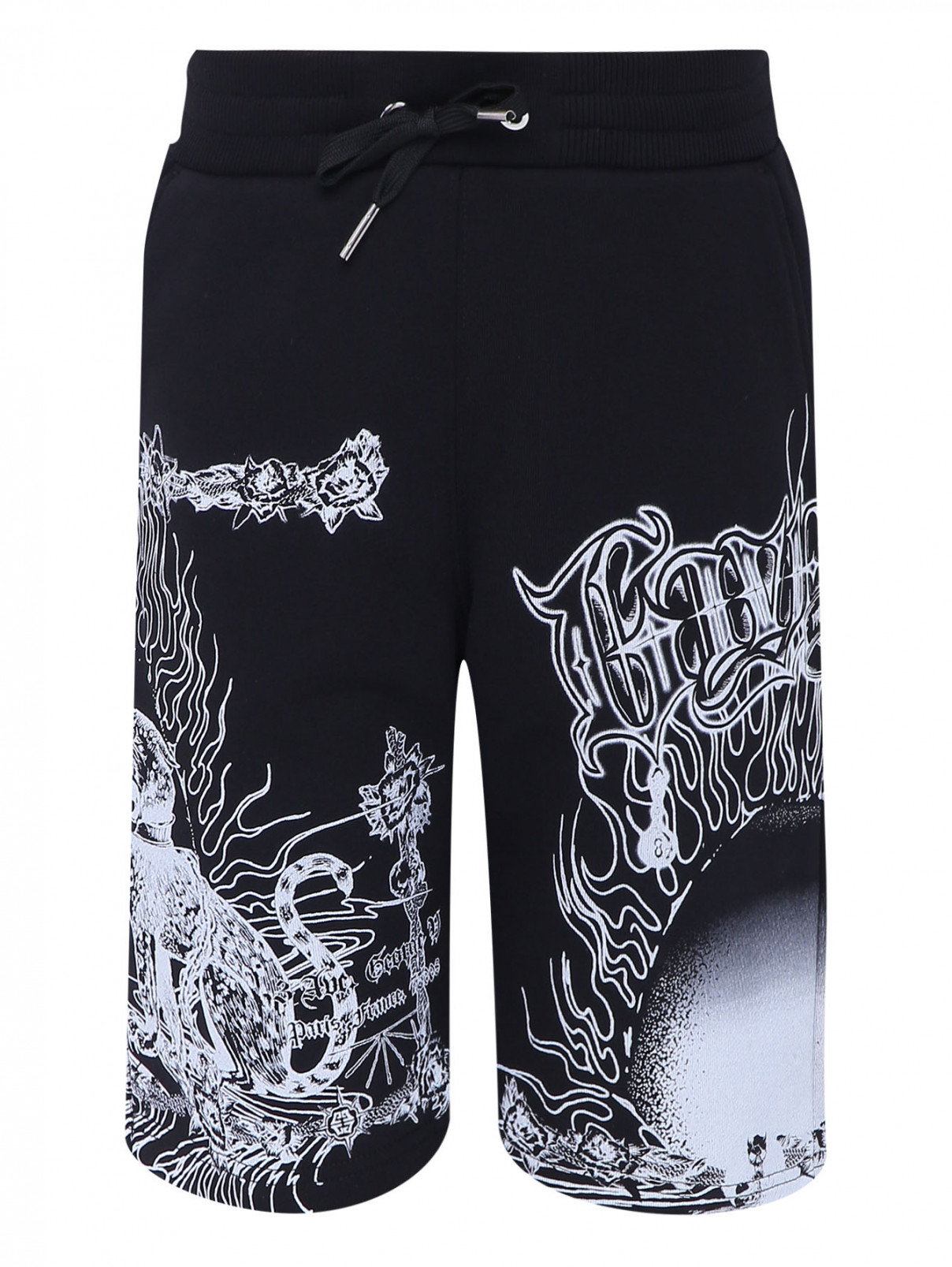 Хлопковые шорты с принтом и карманами Givenchy  –  Общий вид  – Цвет:  Черный