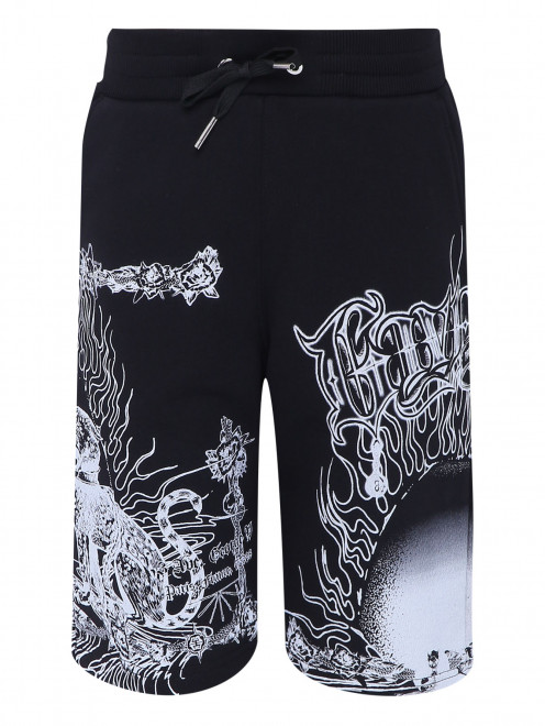 Хлопковые шорты с принтом и карманами Givenchy - Общий вид