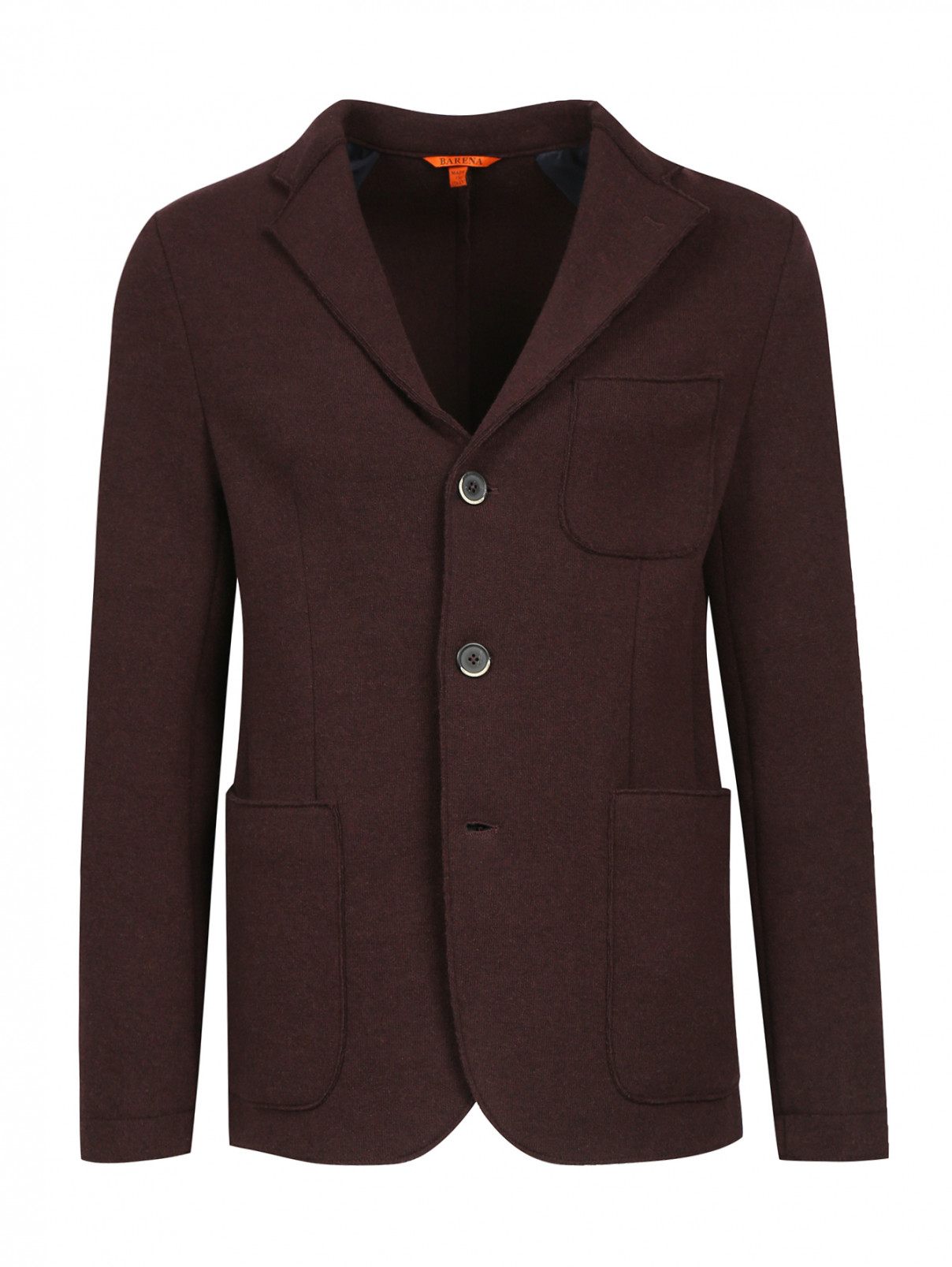 Пиджак однобортный из шерсти Barena  –  Общий вид  – Цвет:  Фиолетовый