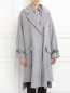 Пальто из шерсти с накладными карманами и металлической фурнитурой Barbara Bui  –  Модель Верх-Низ