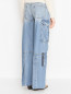 Широкие джинсы-карго из светлого денима Ombra  –  МодельВерхНиз1