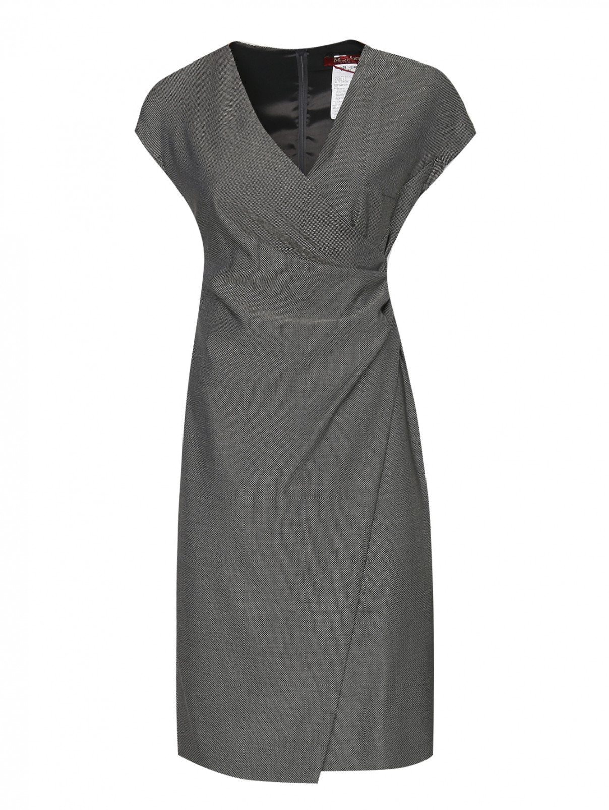 Платье из шерсти и шелка Max Mara  –  Общий вид  – Цвет:  Серый
